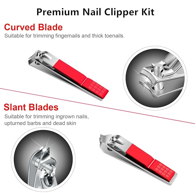 Nail Clippers for Women Manicure Kit for Women Men Manicure Set Nail Clipper Set Toenail Fingernail Travel Nail Clippers Kit Personal Care Tools with Travel Case Manicure Tools Grooming Kit Gifts