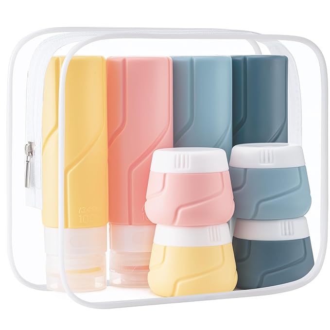 MODENGKONGJIAN Travel Bottles for Toiletries,TSA Approved Silicone Squeezable Travel Shampoo Bottles, 3oz Leak Proof Refillable Toiletry Cosmetic Containers （15 Pcs/Colorful）