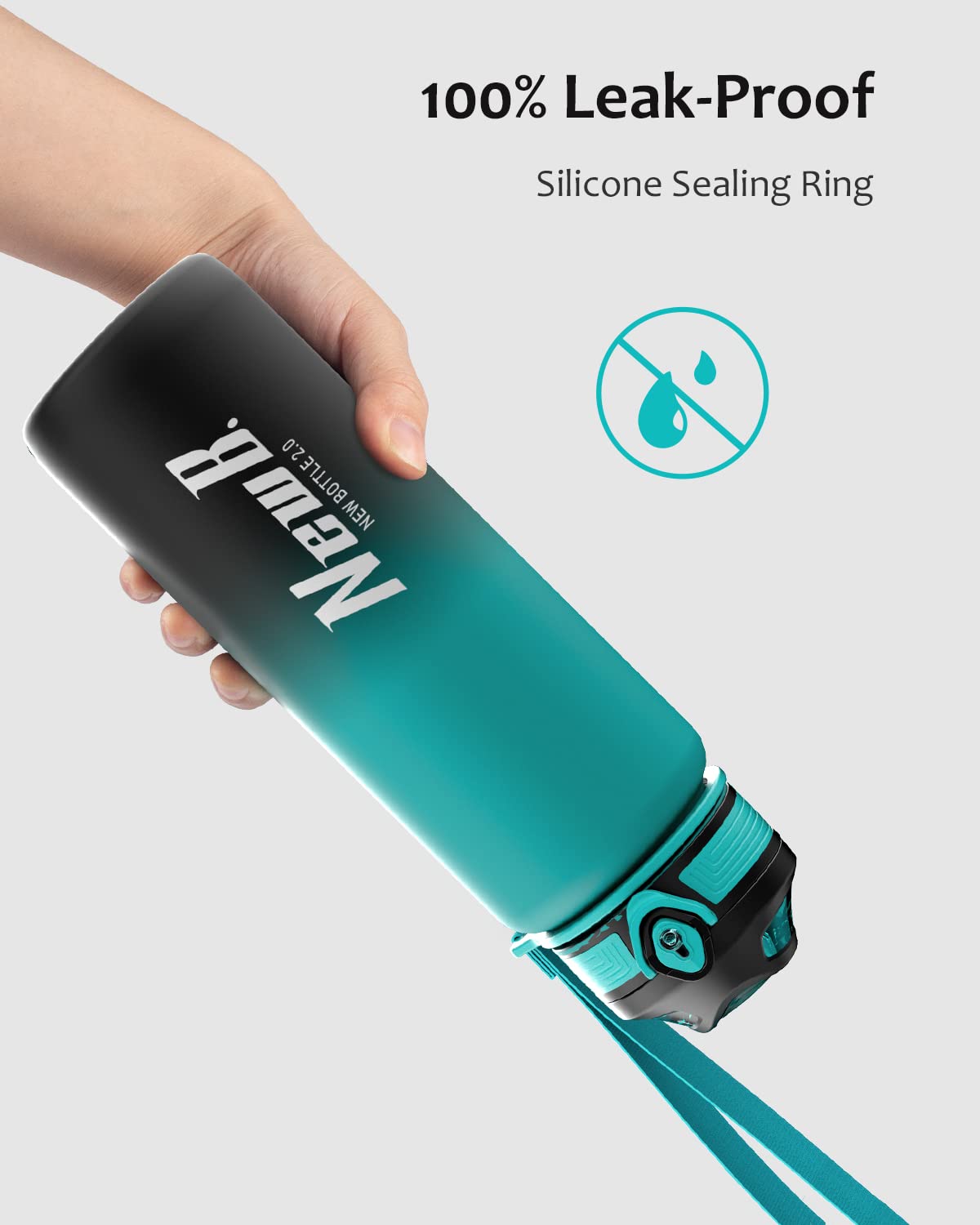Pluralla One Touch Sport Water Bottle (Pack of 1) with Carry Handle, Leak Proof, Flip Top Lid, BPA Free, Tritan Material Water Bottle, Ideal Gift for Travel, Gym and Outdoor Fitness | 22 oz, 34 oz