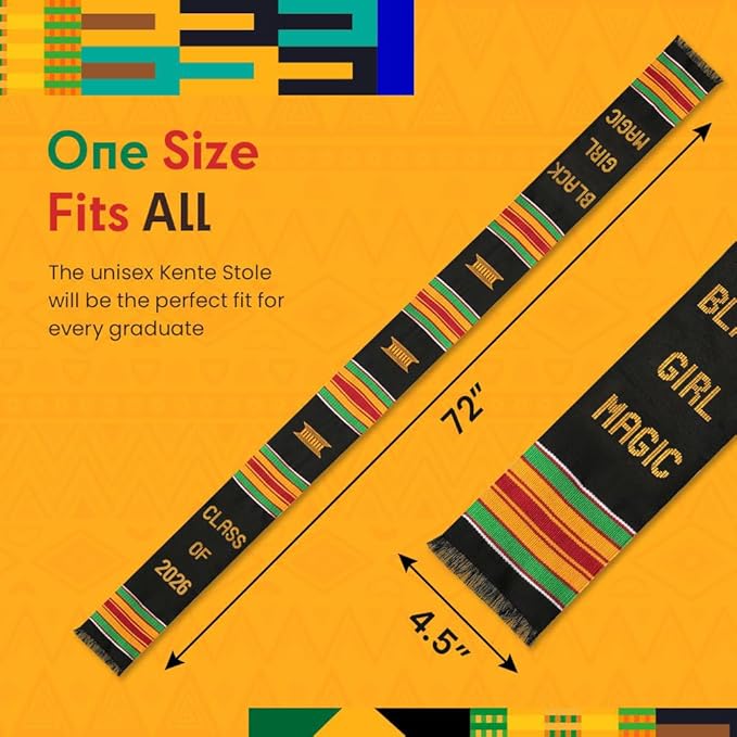 Kwabla's Kente Graduation Stole 2026 | Kente Stole Class of 2026 | Kente Graduation Sash 2026