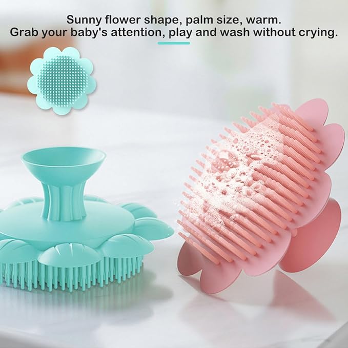 Baby Cradle Brush - Silicone Massage & Exfoliator Brush for Newborns to Toddlers (Green)