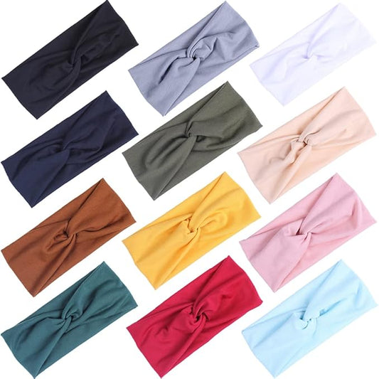 Kachanaa 12 Pack Headbands for Women, Elastic Wide Headbands Non Slip Workout Yoga Sport Hair Bands for Women’s Hair Accessories