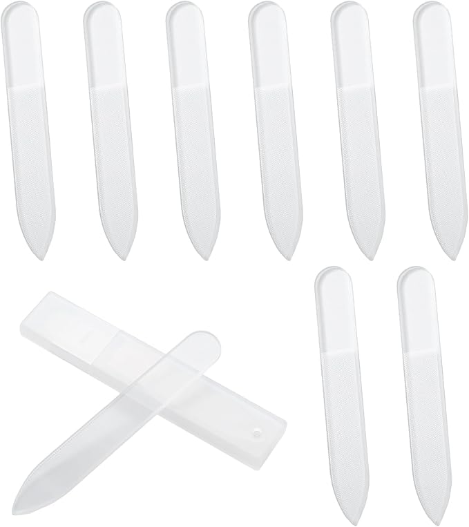 Pine & Linen 8 Pcs Nano Nail File, Glass Fingernail Polisher Shiner Glass Nails Buffers, Crystal Nail Files for Nails/Women（Style-3）