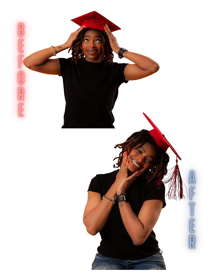 Grad Cap Remix - The ORIGINAL Graduation Cap Headband - Keep Your Natural Hair on Grad Day and Secure Your Cap - Black and Clear Headband Included