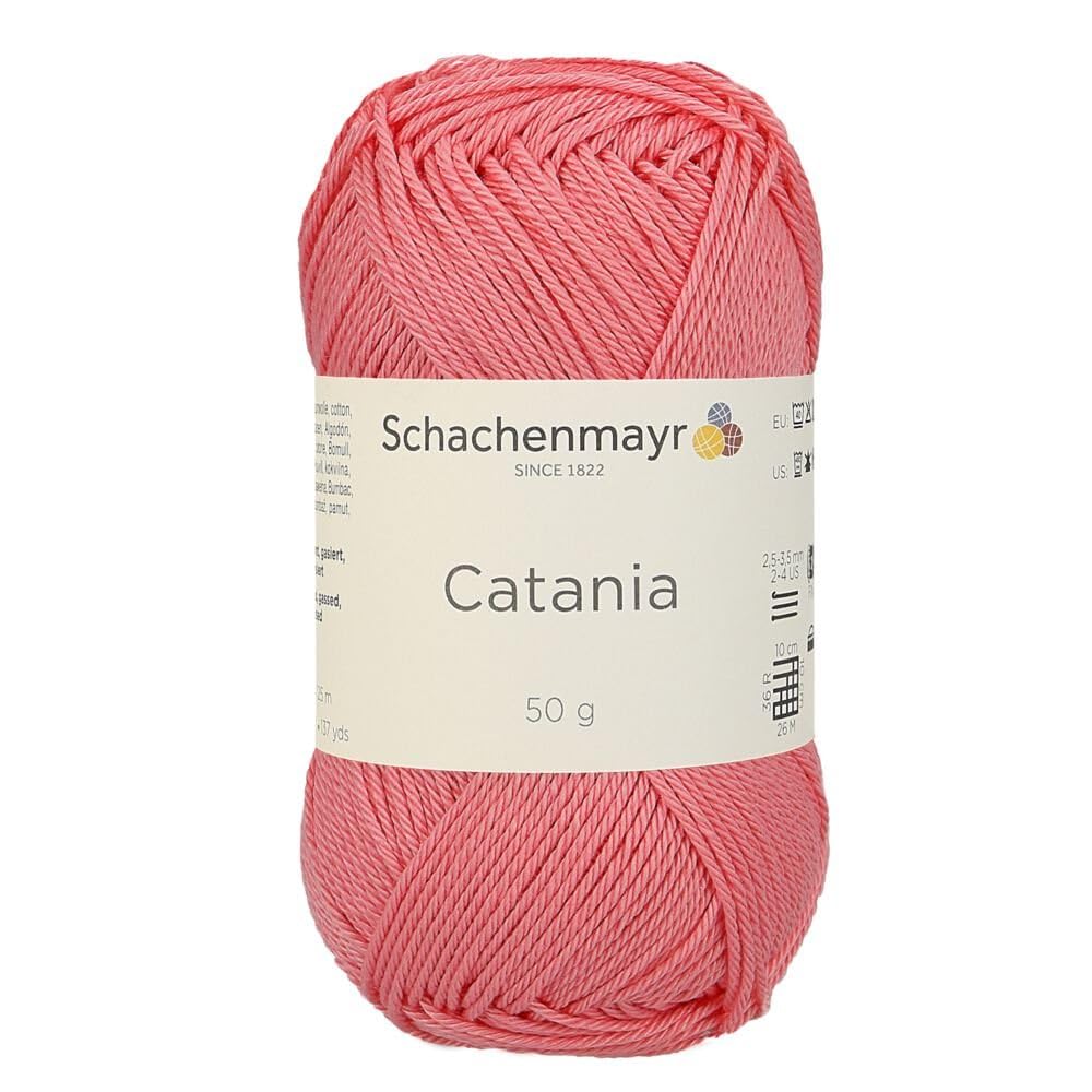 4 Skein/Pack Schachenmayr (SMC) Catania Originals Yarn, Each Ball 1.76 Oz (50gr) / 136 Yards (125 m), 100% Mercerized Cotton for Knitting and Crochet Yarn, Sport Weight, 409 - Dahlia