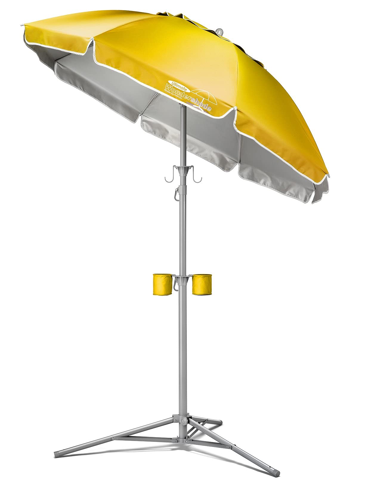 Wondershade Ultimate Portable Sun Shade Umbrella â Lightweight Adjustable Outdoor Patio & Beach Umbrella with Tripod Base (Yellow)