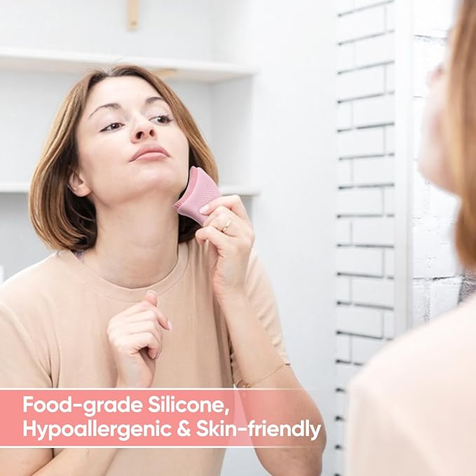 Lymphatic Contour Face Brush-Food Grade Silicone Lymphatic Drainage Massager - Easy Clean Dry Brush for Face for Jawline Sculpting & Anti-Puffiness, Detox & Lift,Improves Skin Glow & Absorption (1)