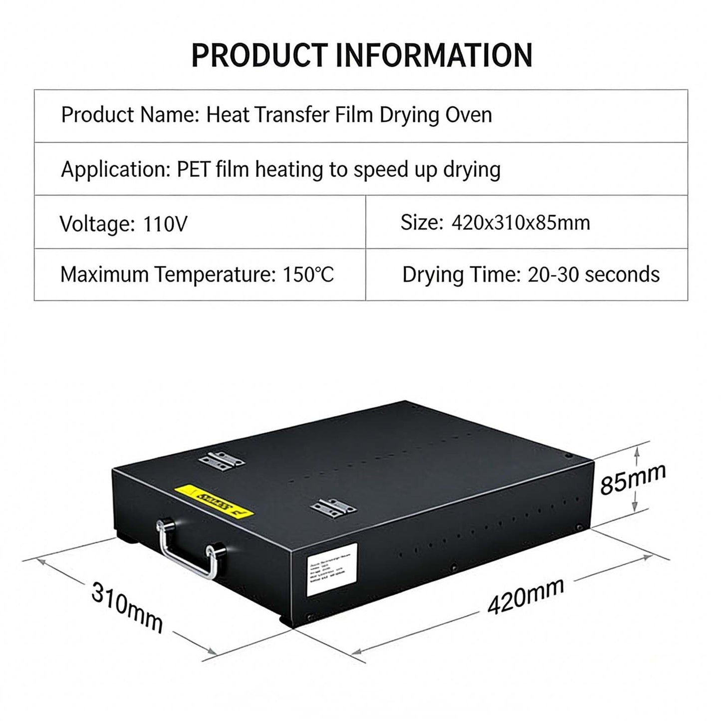 DTF Oven, A3/A4/A5 DTF Oven Dryer with Temperature Control, Super Fast Curing for Heat Transfer Printing, DTF Power 0-160℃