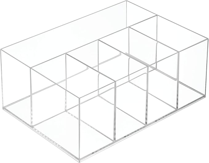 iDesign 5-Section Divided Vanity Organizer for Cosmetic Storage - Clear