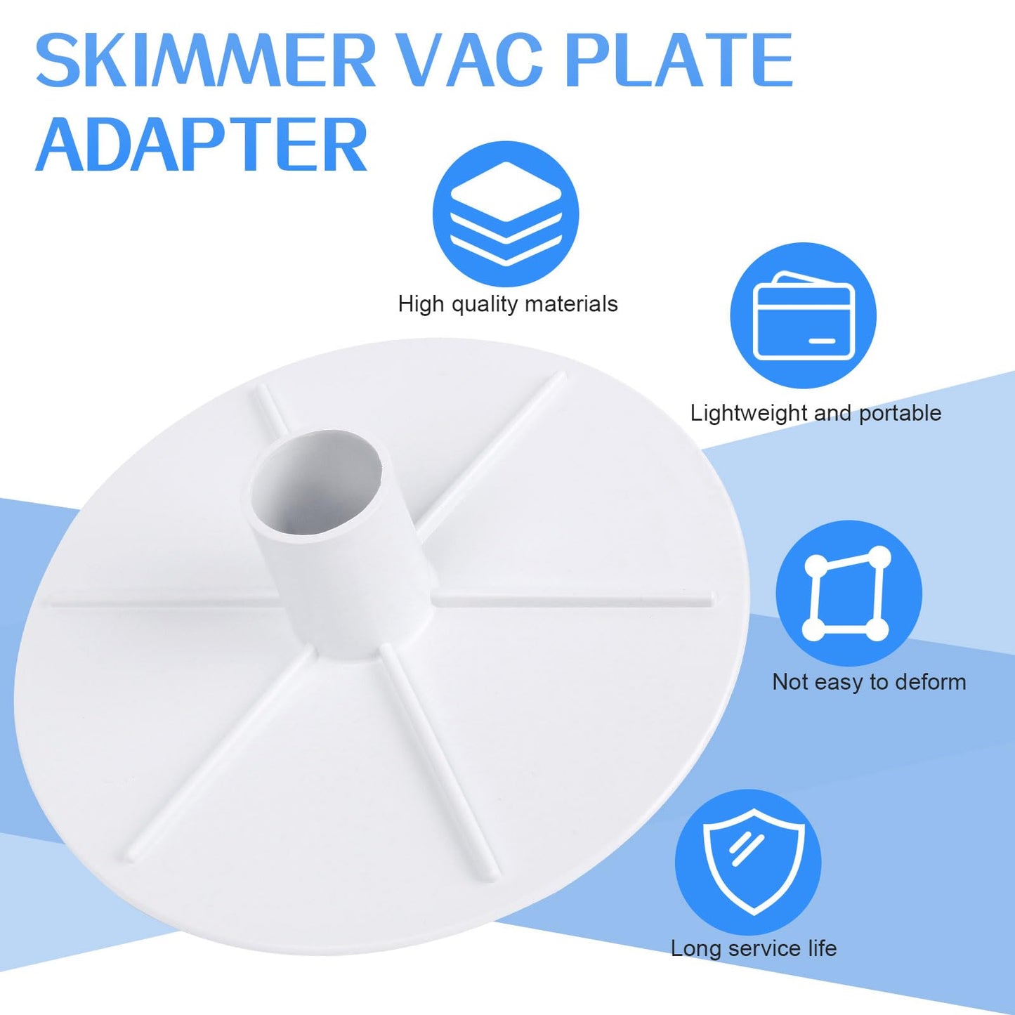 AFZZ 85001900 Skimmer Vacuum Plate 8" Skimmer Vac Plate Adapter for Pentair Admiral S15 & S20 Skimmers - Precise Replacement for Inground Pool and Swimming Pool