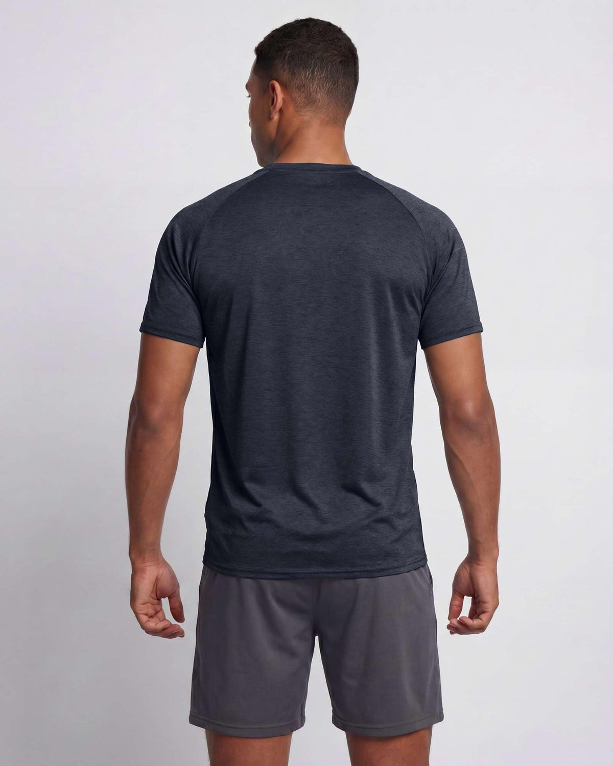 Real Essentials 5 Pack: Men's Dry-Fit Short Sleeve Crew Neck T Shirts Fitness Running Gym Workout Cool Exercise Athletic Tee, Set 13, Medium