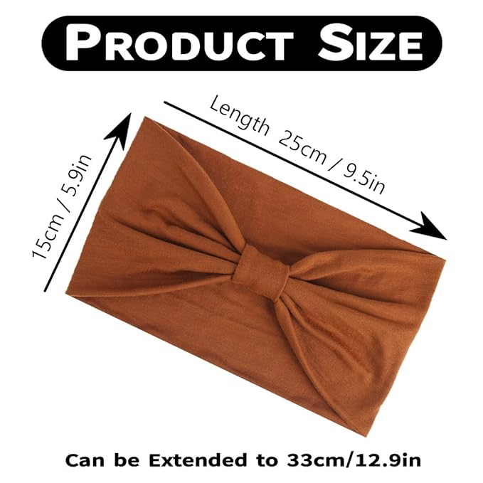 Kachanaa 8 Packs Large Wide Headbands for Women's Hair,Non Slip Soft African Bandeau Hair Bands Makeup Yoga Workout Running Sweat Hair Wraps Fashion Hair Accessories for Black Women