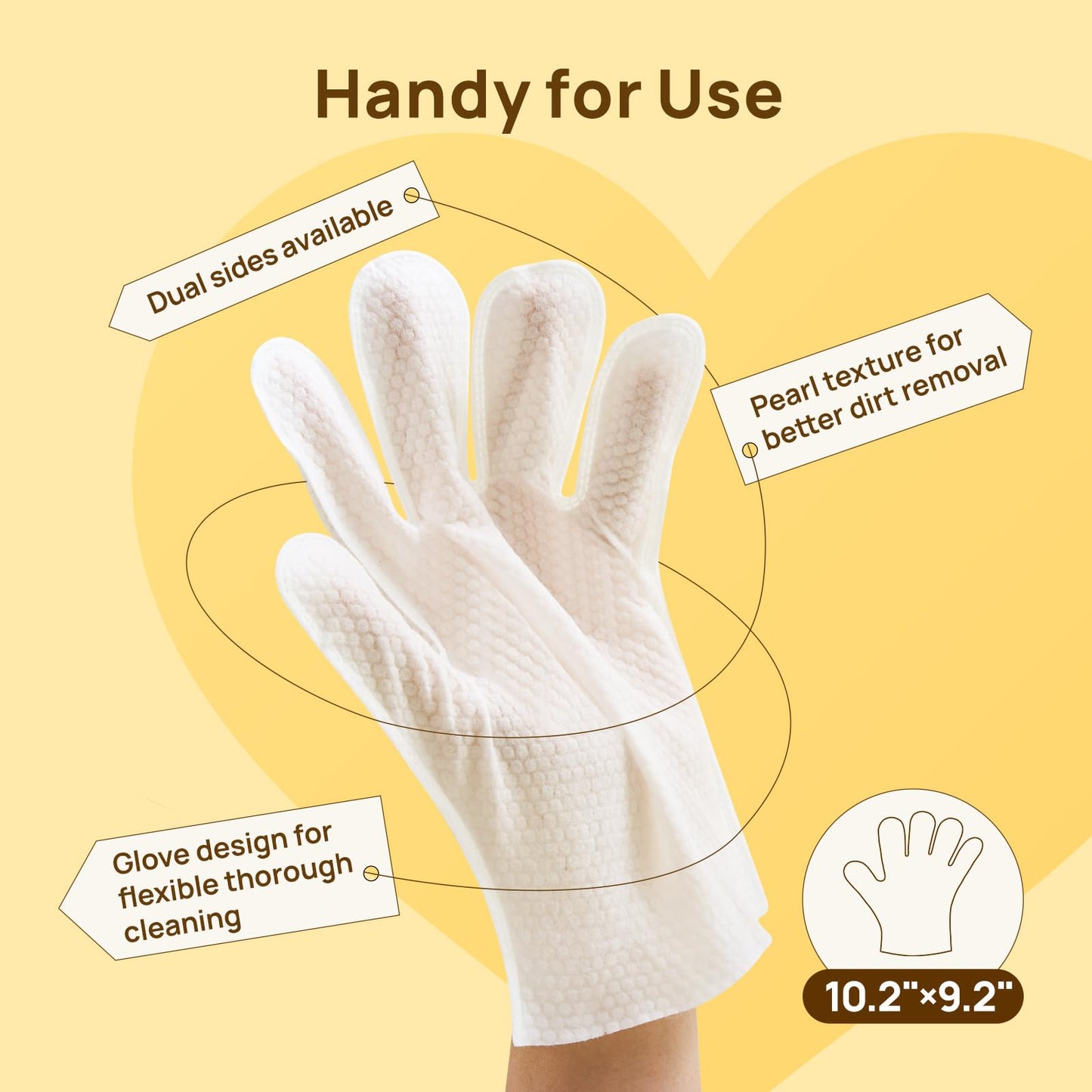 HICC PET Dog Wipes Cleaning Deodorizing Glove Wipes for Dogs, Cats & Horses, Vet Recommended Hypoallergenic Hydrating & Nourishing Pet Wipes for Eyes, Ears, Butt & Paws, No-Rinse, 20pcs Coconut Scent