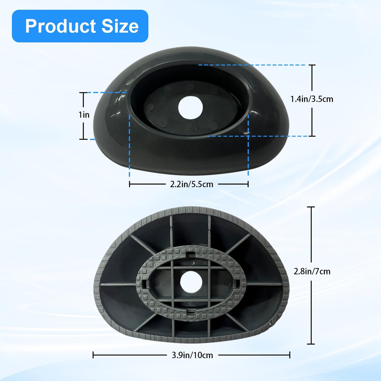 4 Pcs Footing Leg Cap Above-Ground Pool Replacement for Bestway Steel Pro MAX & Power Steel 16Ft /18Ft x 48In Frame Pool, Bestway P61802 Footing Leg Cap Grey