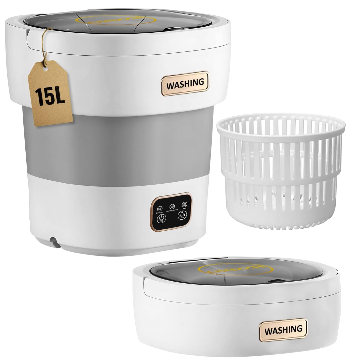 portable washing machine 15L small washer portable for underwear Delicate Cloths and light laundry Idel for Apartment Dorms Hotel and Camping