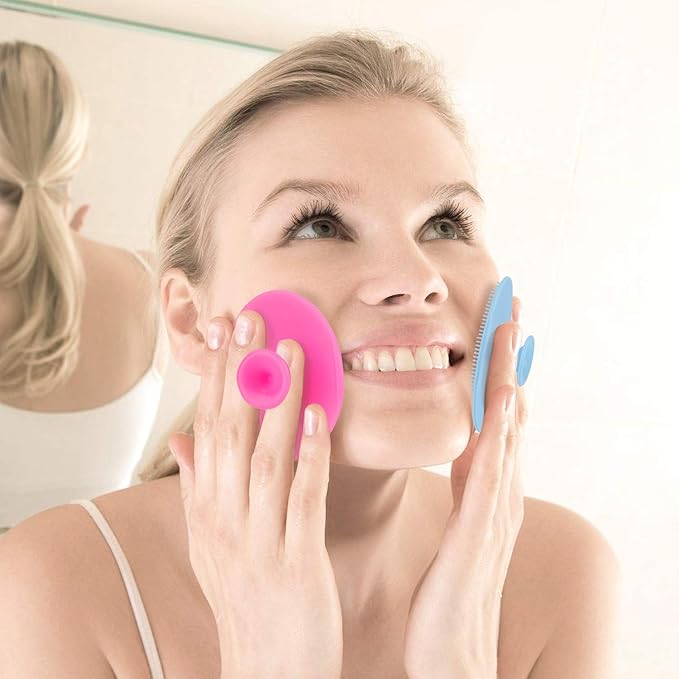Face Scrubber,Soft Silicone Facial Cleansing Brush Pad Exfoliator Scrub Scrubby for Massage Pore Blackhead Removing Exfoliating-Unique Cool Fun Christmas Gift Present for Girl Sister Best Friend Women