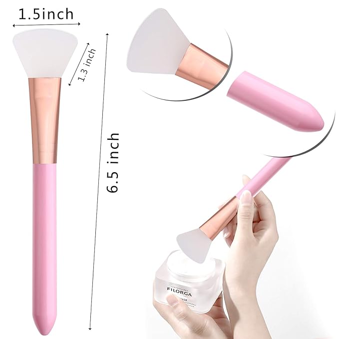 Elisel 5pcs Silicone Facial Mask Applicator Brushes, Flexible for Face, Sleeping, Clay, Body Lotion Masks