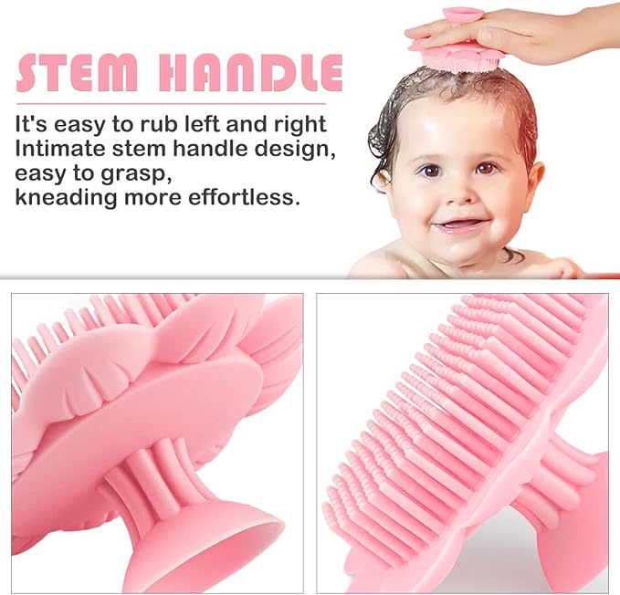 Baby Hair Scalp Massage Shampoo Brush with Soft Baby Bath Brush Silicone Massage Brush for All Hair Kid Newborn ToddlerÃ¯Â¼ÂÃ¯Â¼Â