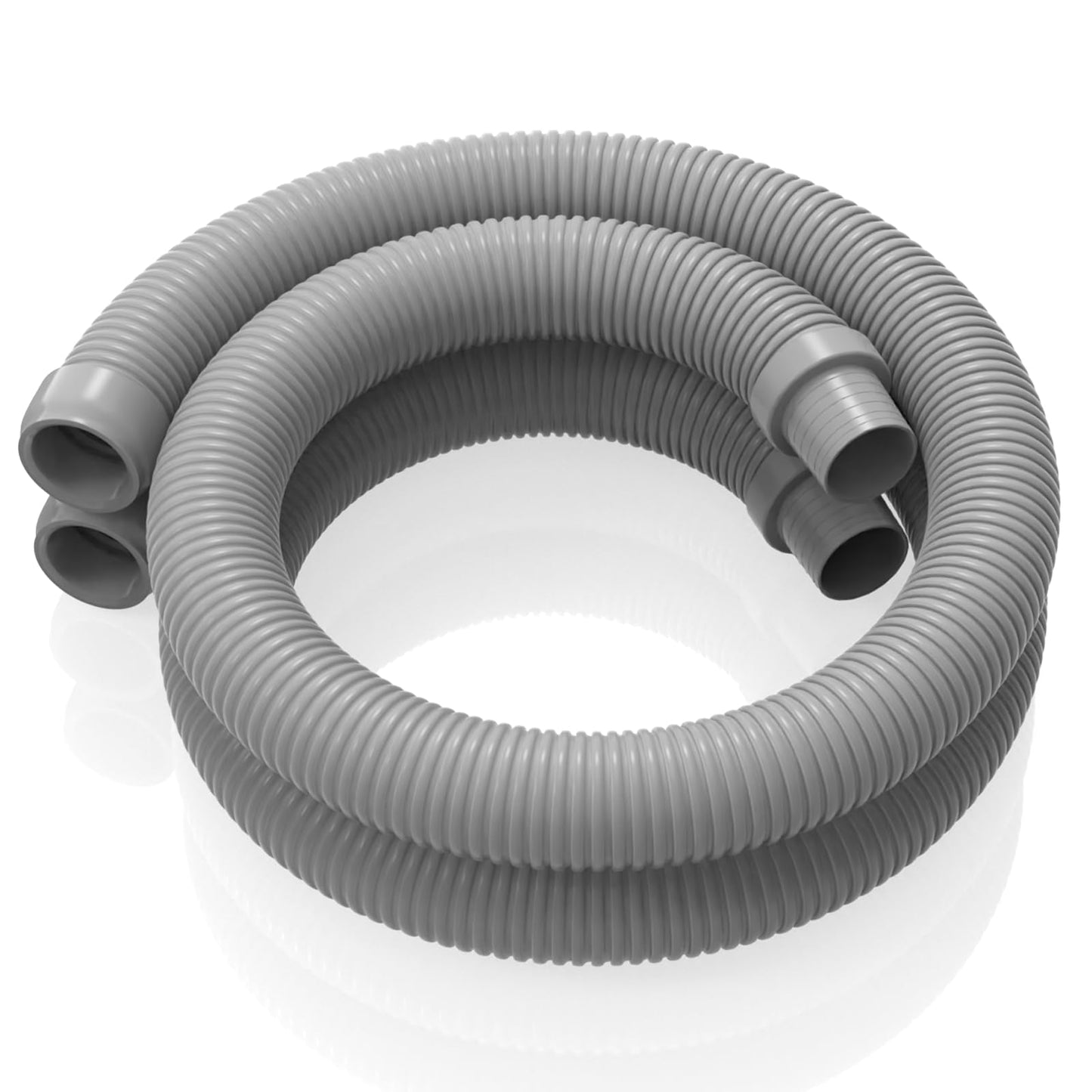 Poolvio Pool Vacuum Hose 2-Pack, Spare & Replacement, 40" Flexible Spiral-Wound Hose with 1.5" Male & Female Cuff Ends, Compatible with Most Inground Pool Automatic Cleaners, Gray