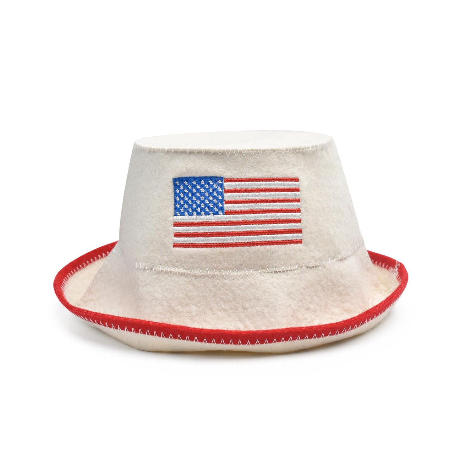 Halsa Sauna Hat, Natural Wool Sauna Cap for Men and Women, USA Flag, Eco-Friendly Insulating Headgear for Spa, Steam Room, Banya, Bathhouse - Comfortable, Breathable, Handmade - One Size Fits All