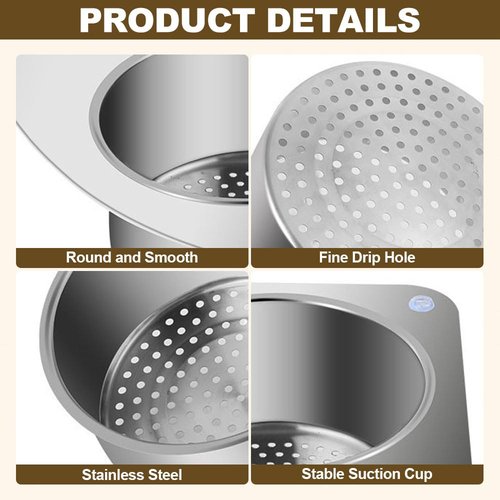 Stainless Steel Drain Basket, 2025 New Swan Stainless Steel Drain Basket for Kitchen Sink, Corner Sink Strainer Baskets for Kitchen Fruit Vegetable