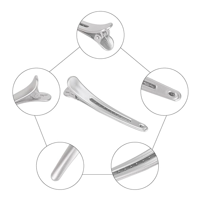 12 Pcs Silver Hair Clips for Styling Sectioning, YISSION 3.1 Inch Alligator Hair Clips Hair Barrettes No Crease Duck Billed Hair Clip, Hair Styling Accessories for Women Girls