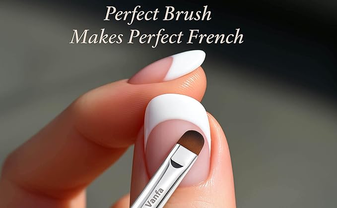 Vanfa French Brush for Nails, Clean up brush for Gel Nail Polish (F08)