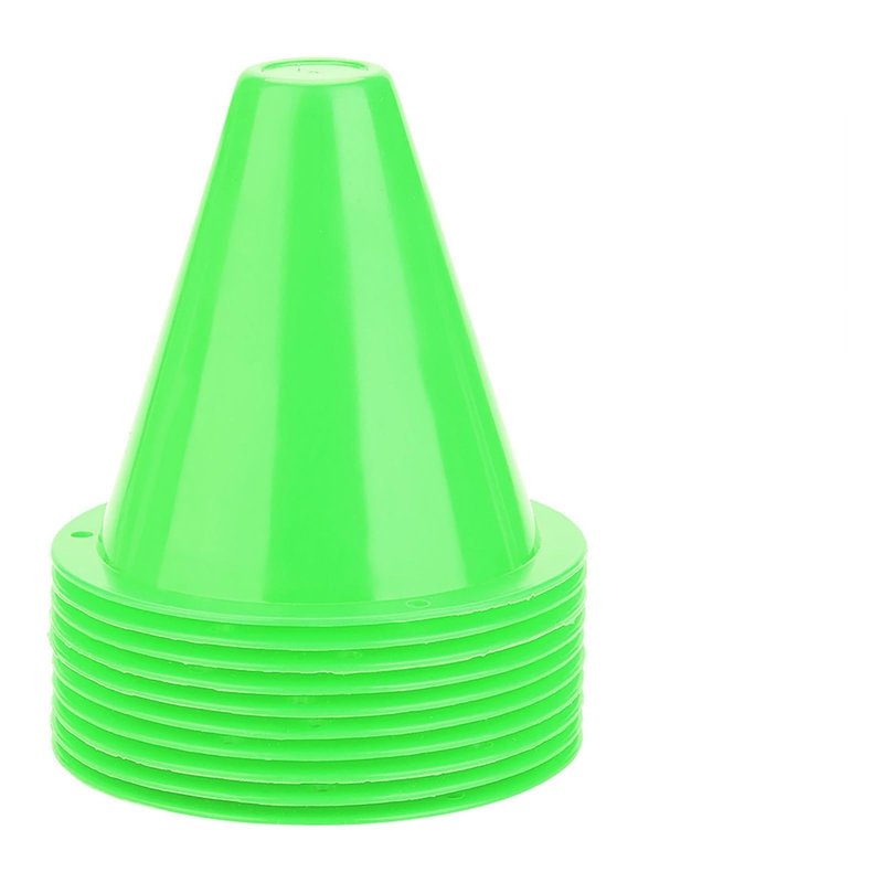 OUKENS Training Marker Cones, 10pcs 3 Inch Mini Sports Cones, Football Training Sports Equipment Roller Skating Barriers, Pe Cones, Plastic Marker Holder Accessory for Fitness Practice, Green
