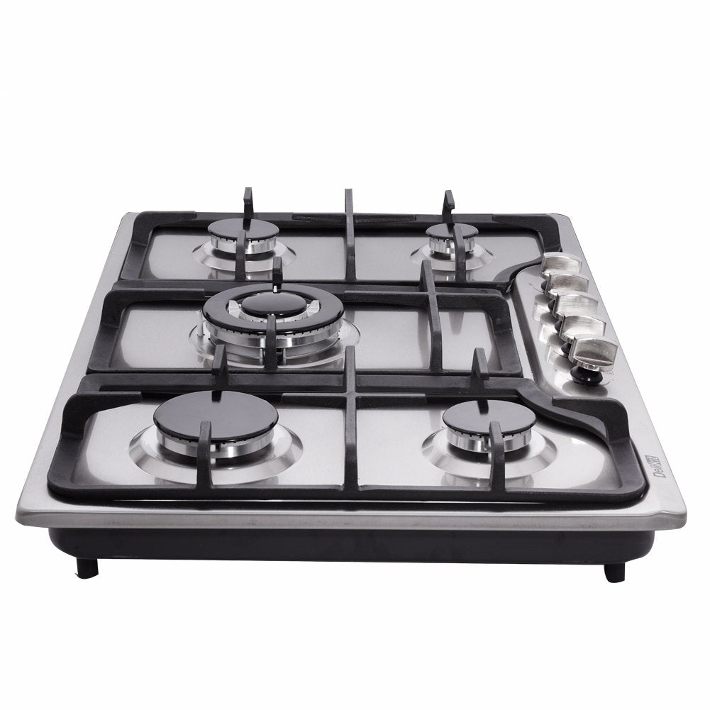 Deli-kit 30 Inch Gas Cooktop - Dual Fuel Sealed 5 Burners Drop-In Stainless Steel Hob DK257-A01
