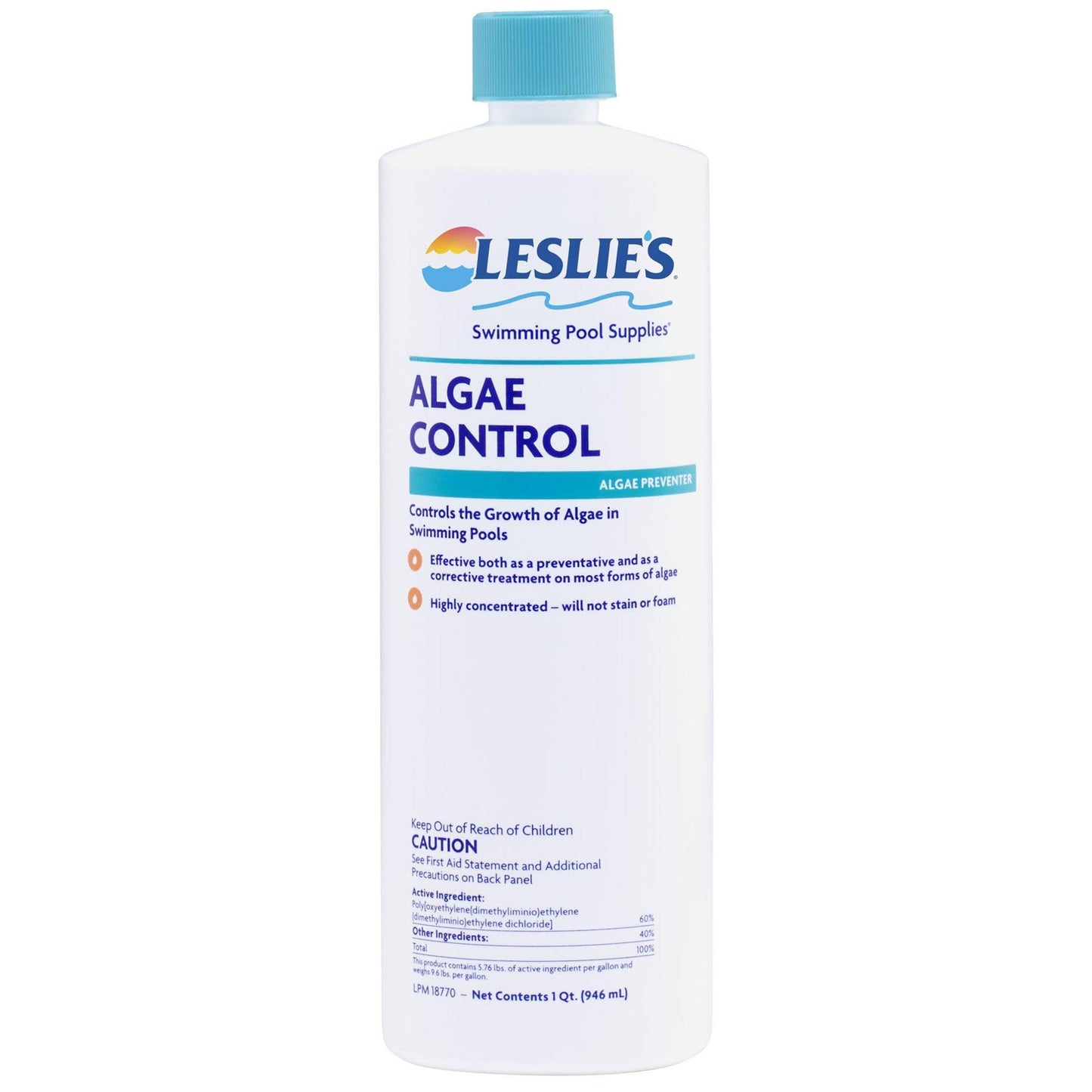 Leslie's Algae Preventative - Non-Staining Algae Control for Swimming Pools, Spas, and Hot Tubs - 1 Quart