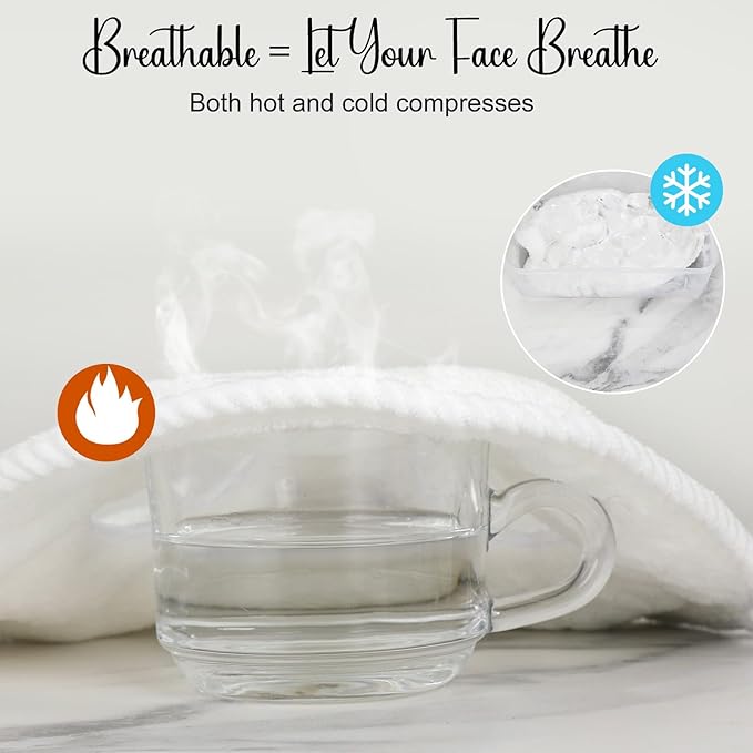 Face Steaming Towel, 4 Pack Reusable Face Towel Mask with Face Washing Headband Cold Hot Compress Facial Steamer Towel Moisturizing Beauty Care Spa Towels for Women Girls Skin Face Care Beauty Salons