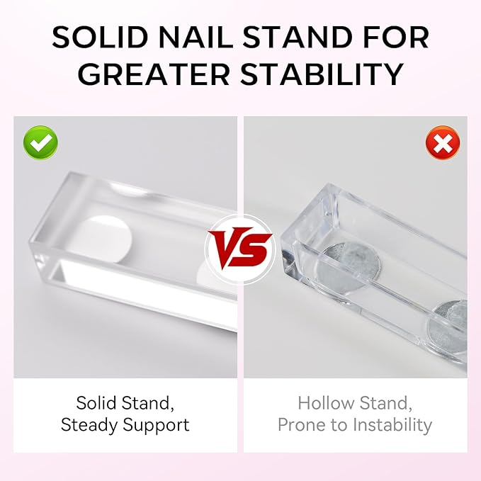 Makartt Nail Stand for Nails Art Display Practice Nail Holder for Painting Nails Stand for False Nail Press On Designs Magnetic Fake Nail Holder with 1M Double-sided Tape For Home DIY Salon Supplies