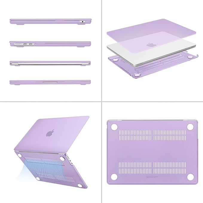 MOSISO Compatible with MacBook Air 13 inch Case M5 2026 M4 2025 M3 M2 2024-2022 A3449 A3240 A3113 A2681,Hard Shell&Keyboard Cover&Screen Film&Pouch for MacBook Air 13.6 inch Case, Purple