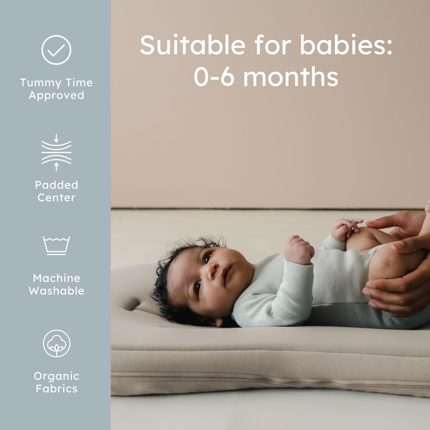 snuggle me® Baby Lounger Curve (0-6 Months) - Premium Organic Cotton with Foam Core, Machine-Washable Cover, Buttery-Soft & Breathable CSPC Compliant Infant Lounger Baby Nest with Travel Bag - Birch