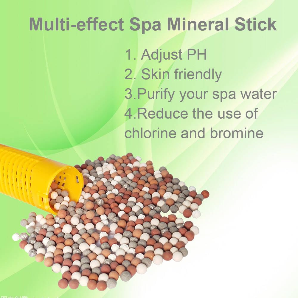 OBMAO Spa in-Filter Mineral Sticks Parts for Hot Tub Filter Cartridge with 4 Months Lifetime Universal for Pool&Hot Tub to Keep Water Clear(Yellow,4PCS)