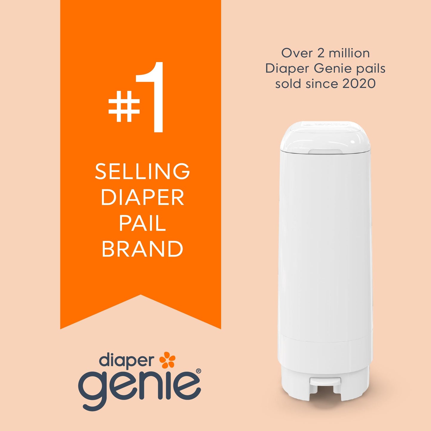 Diaper Genie Signature Gift Set | Includes Easy Roll Refill with 48 Bags | Holds Up to 2256 Newborn Diapers, Plastic