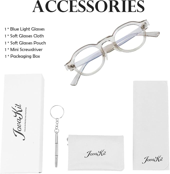 JOVAKIT Trendy Round Blue Light Blocking Glasses for Women Men Retro Vintage Circle Style Non-prescription Computer Glasses
