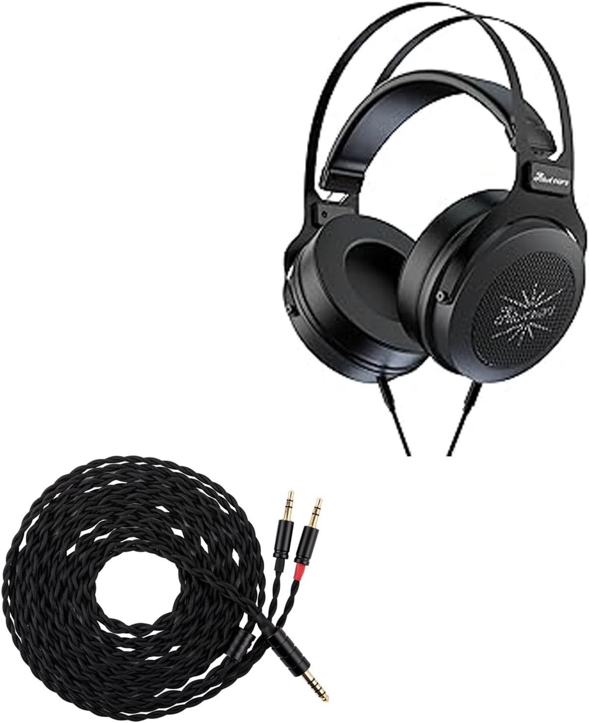Linsoul Kiwi Ears Altruva Over Ear Headphone, Hi-Fi 50mm Dynamic Driver Monitoring (BlackGrey) Tripowin Nova Monitor Headphone Cable, Over-Ear Wired(4.4mm, Black)