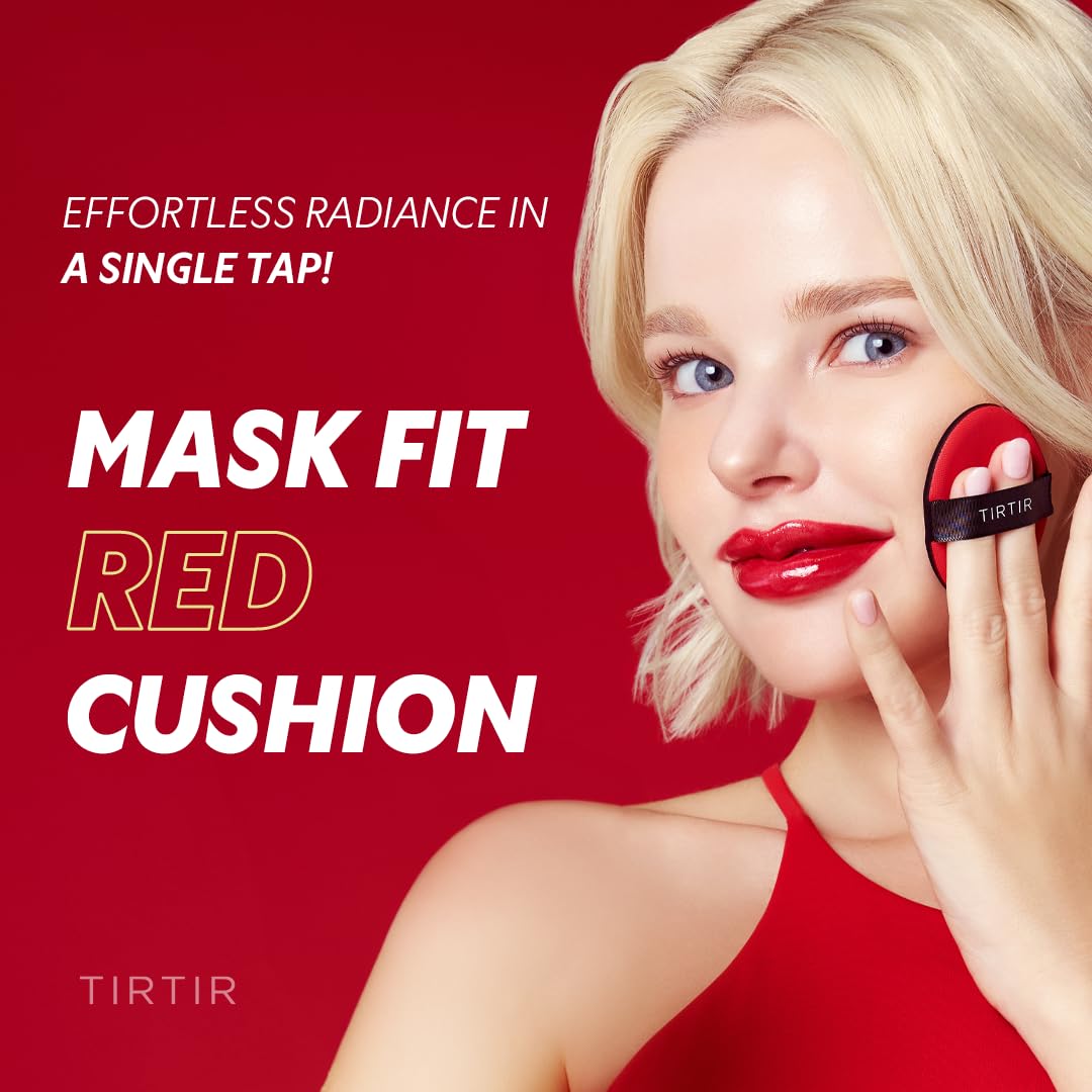 [*Mini Size*] TIRTIR Mask Fit Red Cushion Foundation | Full coverage, Weightless, Skin fit, Satin Glow Finish, Korean Makeup BB Foundation, beauty, Tattoo cover up, Buildable (#28N Oat / 0.15 Fl Oz)