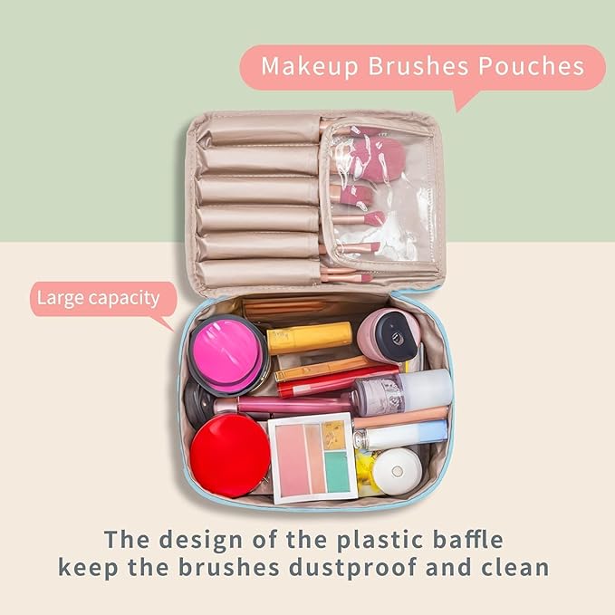Travel Makeup Bag Cosmetic Bag Makeup Bag Toiletry bag for women and men(Pink)