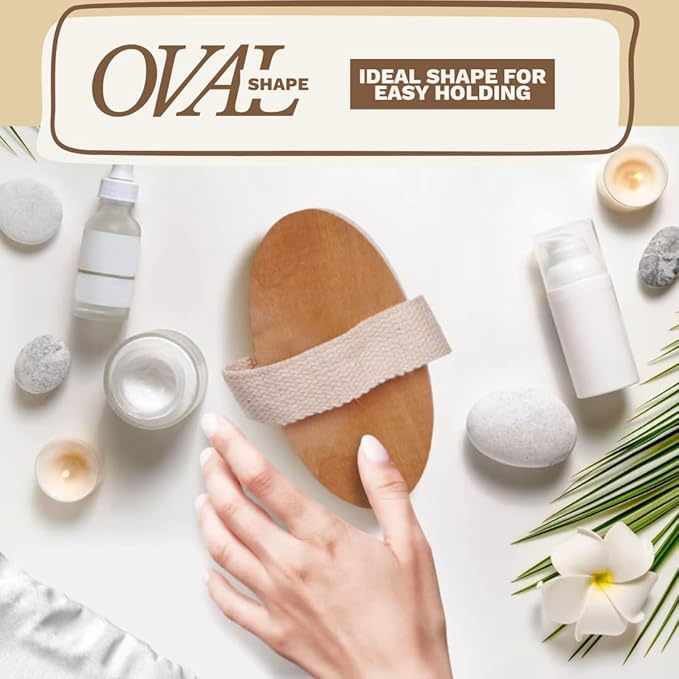 Dry Body Brush – Eco-Friendly Natural Bristles for Gentle Exfoliation, Skin Renewal, Improved Circulation & Lymphatic Support – Perfect Detox & Spa Self-Care Accessory