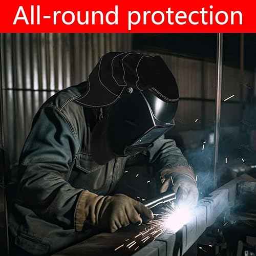 2 Piece Welding Helmet FR Cotton Front Bib & Rear Extended Hood Set with Press-In Seal, Full Protection, Fits Most Welding Helmets, Compatible with Lincoln Welding Helmet and Most Welding Helmets