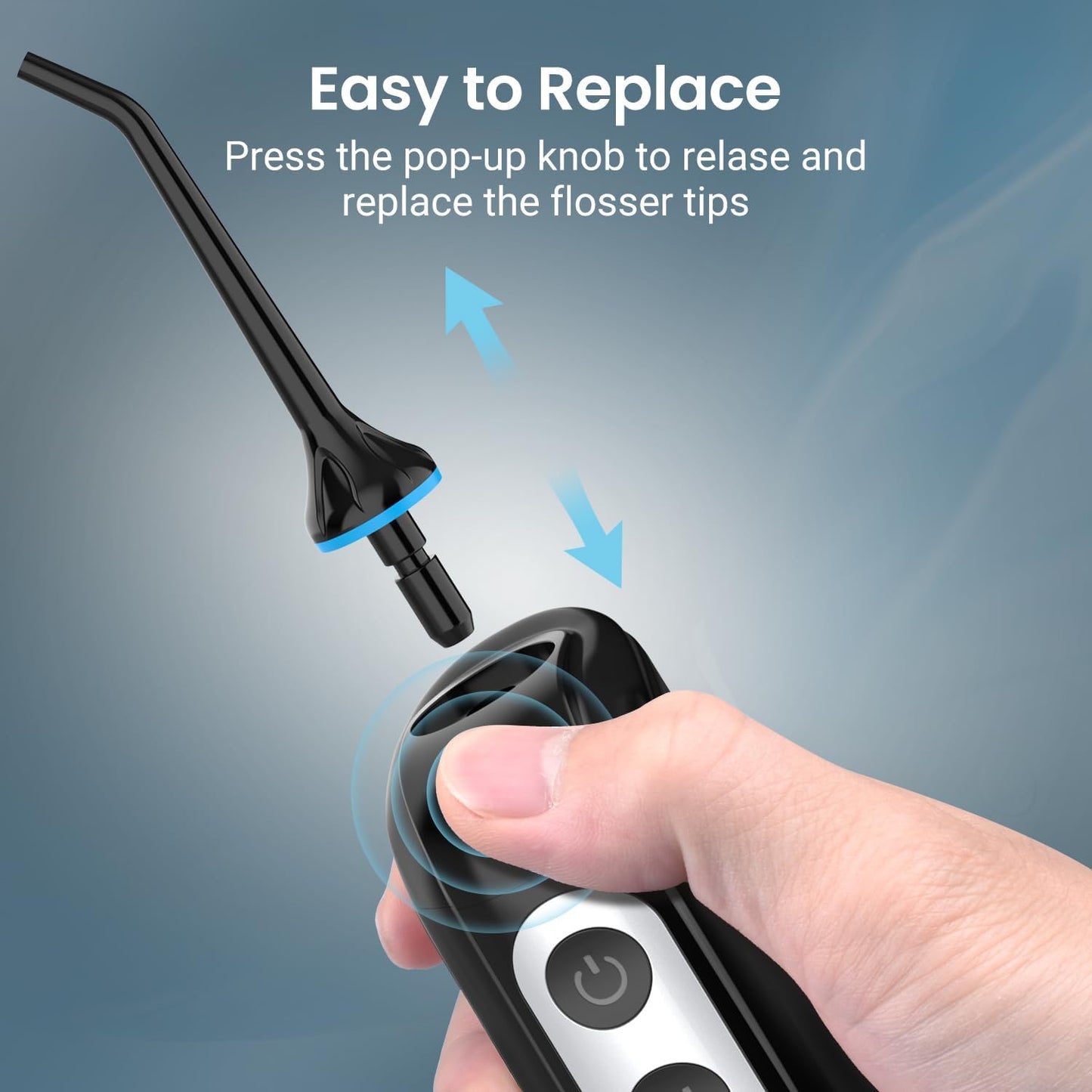 Cordless Water Dental Flosser Teeth Cleaner, INSMART Professional 300ML Tank DIY Mode Rechargeable Dental Oral Irrigator for Home and Travel, IPX7 Waterproof 6 Modes Irrigate Oral Care (Black)