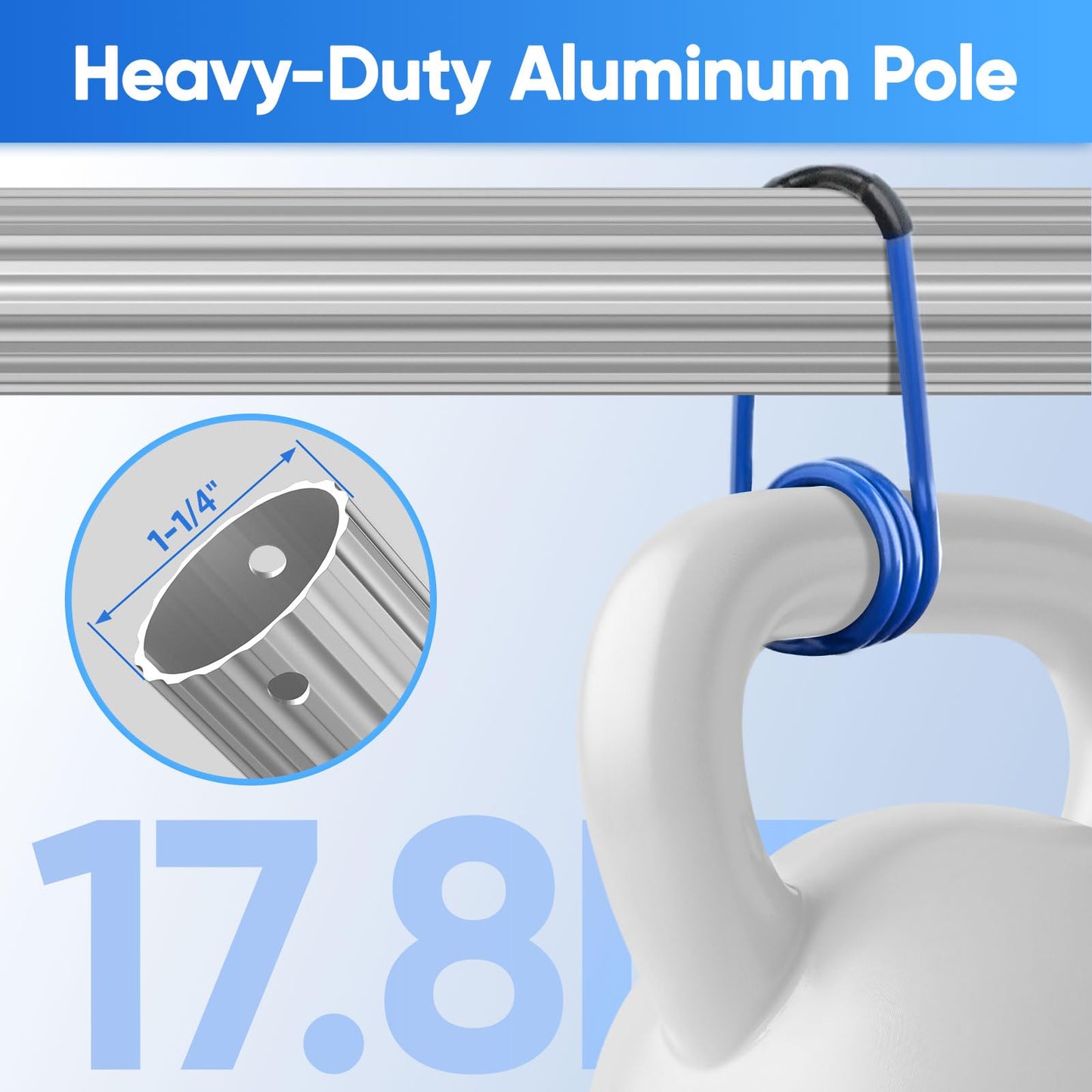 WXFANA 15FT Telescopic Pool Pole, Pool Skimmer Pole Heavy Duty, Adjustable 3 Piece Expandable Step-Up, Universal Pole for Skimmer Nets, Rakes, Brushes, Vacuum Heads Cleaning.