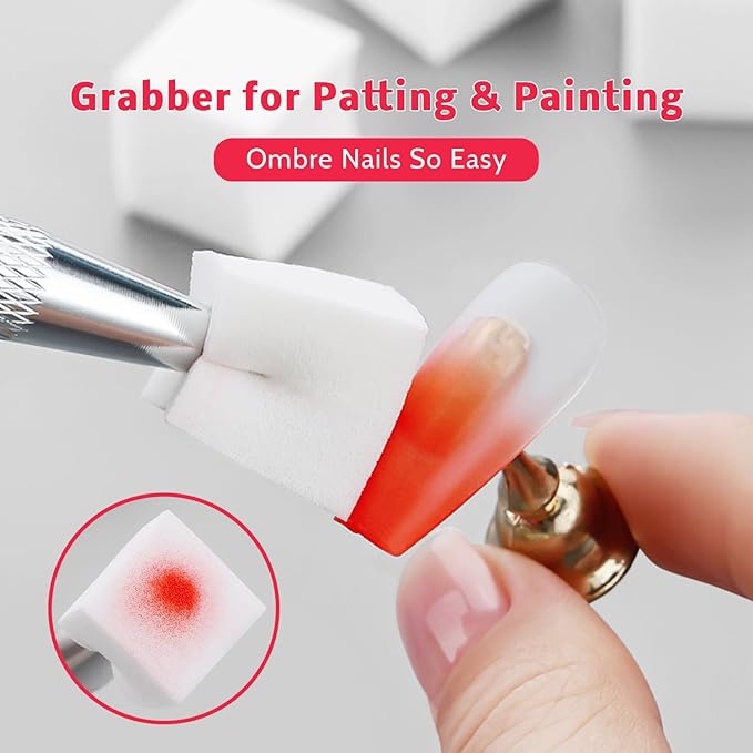 Christmas Gel Polish, 9 Colors Ombre Patting Gel Nail Polish Palette 100 Sponges 6 Brushes 1Grabber, Blending Color Gradient Painting Nails Art, No Wipe, UV/LED Cured (Set 03)