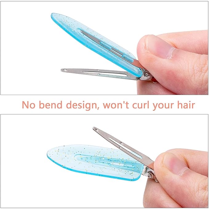 Gingbiss 20 Pcs No Bend Hair Clips, No Crease Hair Clips Curl Pin Clips with Storage Box for Hairstyle Bangs Waves Makeup