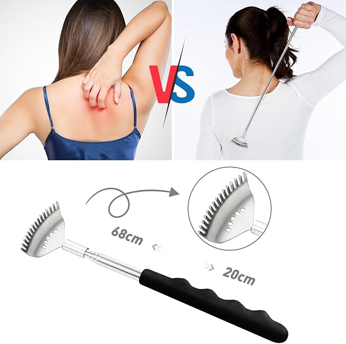 Head Massager Back Scratcher, 20 Fingers Head Scratcher Scalp Massager & Back Scratcher for Men Women, Christmas Gift Stocking Stuffers for Deep Relaxation, Hair Stimulation