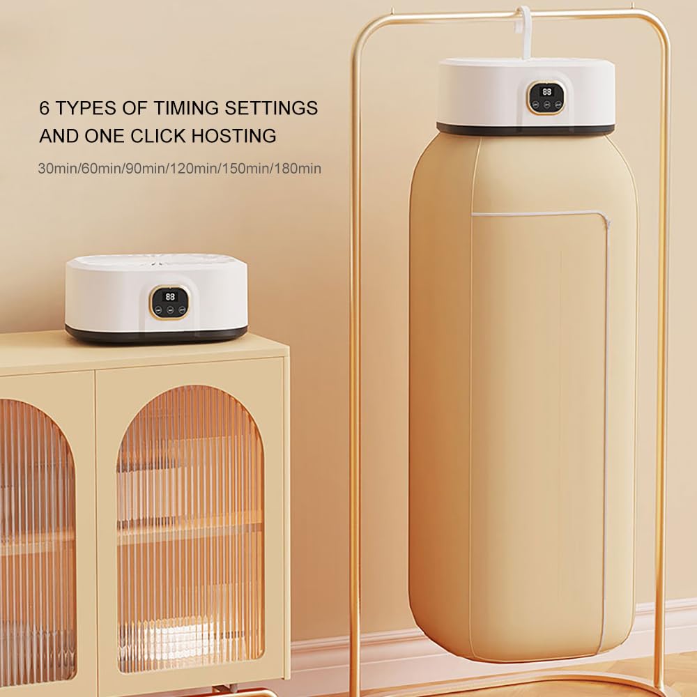 Portable Clothes Dryer - Mini Small Compact Foldable Quiet Fast-Drying Electric Machine with Adjustable Timer & UV Hygiene for Travel,RV, Home,Apartment