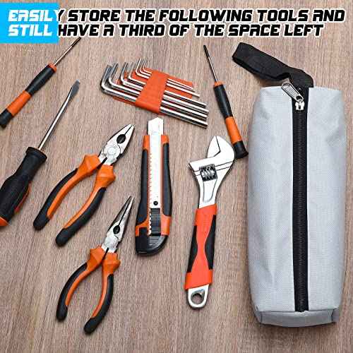 9 Packs Small Tool Pouch Zipper Tool Bags Canvas Waterproof Versatile Hand Zippered Tool Pouches Heavy Duty Multipurpose Zipper Tool Pouch Tote Bag for Organizer Storage (11.8 x 3.9 x 3.9 Inch)