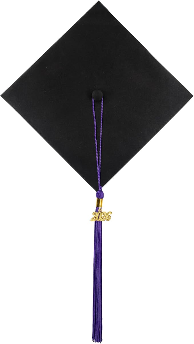 GraduatePro Matte Graduation Cap with 2026 Tassel for Adults High School and Bachelor Master 12 Colors